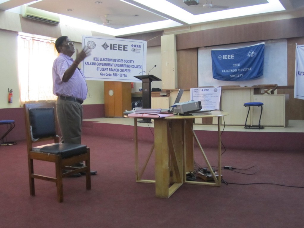 Prof. C. K. Sarkar, Jadavpur University delivering lecture on "Advanced MOSFET devices"