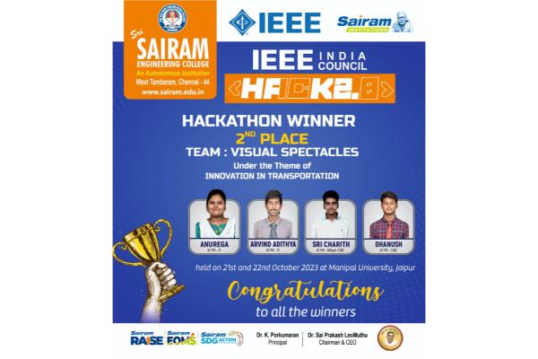 2nd Place in IEEE  Hackathon