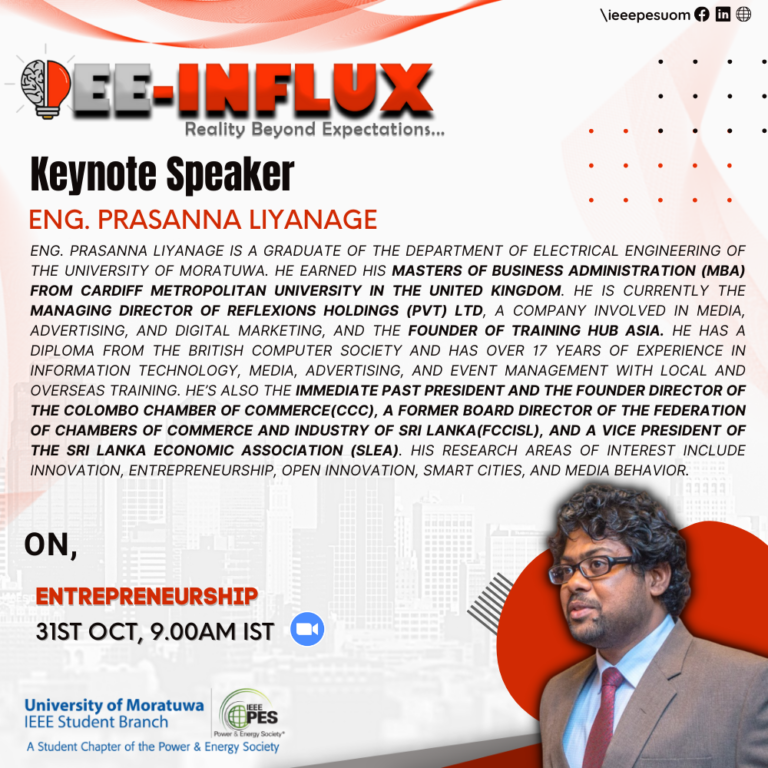 Keynote Speaker - Eng. Prasanna Liyanage